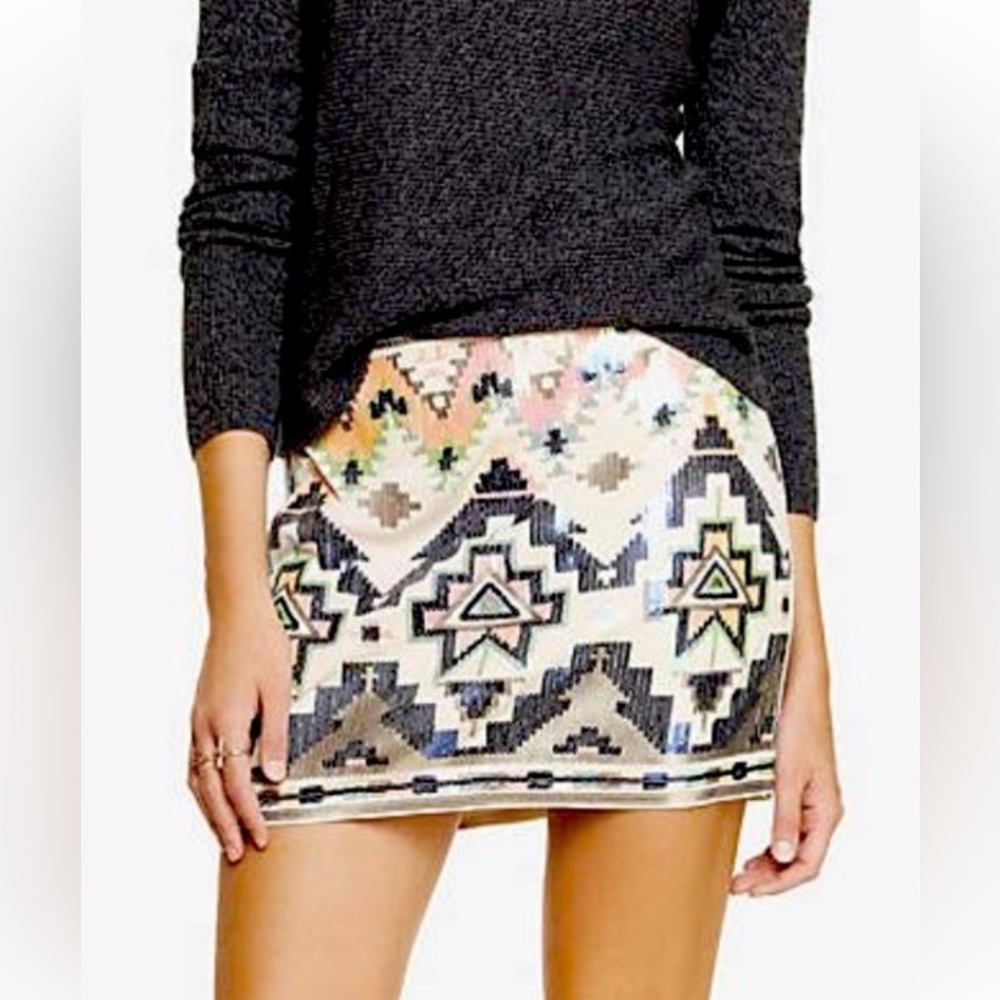 NWT Express Multicolor Geometric Mini Skirt